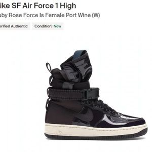 NWOT Nike SF Air Force 1 High Ruby Rose Force Is Female Black (W)